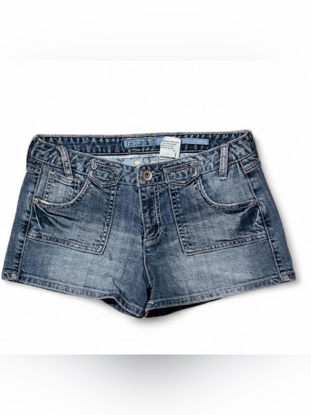 Mudd Women's Washed Denim Jean Shorts - Blue